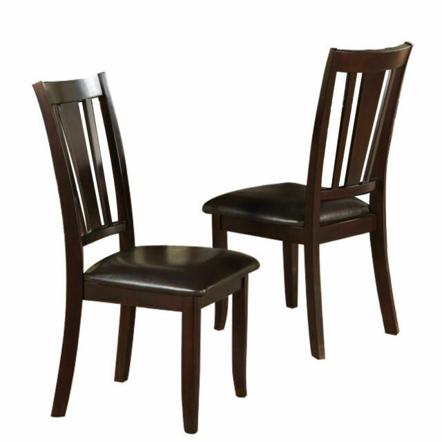 English Elm Simple Counter Height Chairs Set of 2 with Tufted Faux Leather Back Cushioned Seats Stylish Elegance Brown 40 L x 18 W x 12 H B01157357