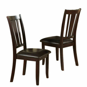 English Elm Simple Counter Height Chairs Set of 2 with Tufted Faux Leather Back Cushioned Seats Stylish Elegance Brown 40 L x 18 W x 12 H B01157357
