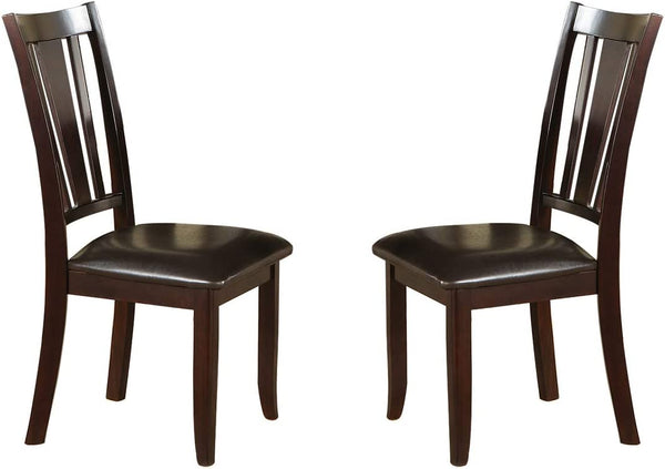 English Elm Modern Round 5pc Dining Set with Curved Legs and Lower Shelf — Seats Four, Stylish Durable Design Espresso 46 L x 64 W x 7 H B011S01789