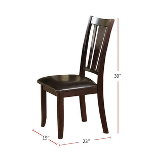 English Elm Simple Counter Height Chairs Set of 2 with Tufted Faux Leather Back Cushioned Seats Stylish Elegance Brown 40 L x 18 W x 12 H B01157357