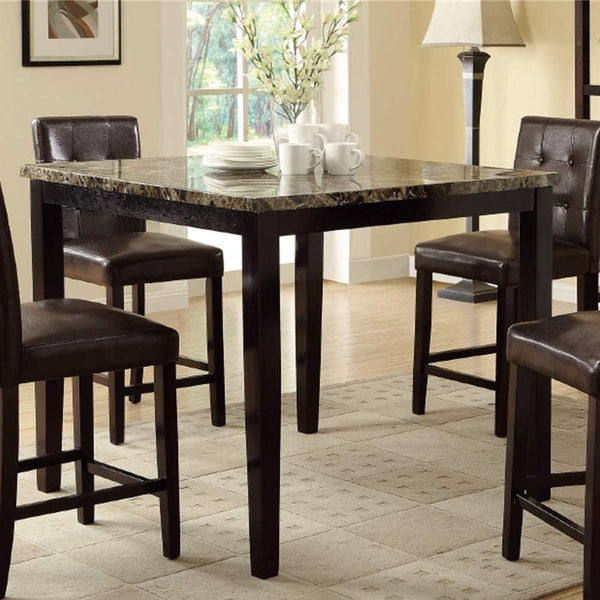 English Elm Contemporary Round Dining Set with Knot Wood Design, 47" Table & 4 Upholstered Side Chairs, Stylish Comfort Brown 18 L x 10 W x 41 H B011S00177