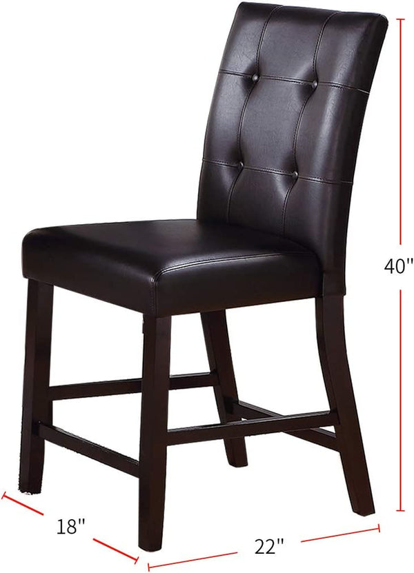 English Elm Contemporary Round Dining Set with Knot Wood Design, 47" Table & 4 Upholstered Side Chairs, Stylish Comfort Brown 18 L x 10 W x 41 H B011S00177