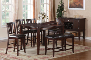 English Elm Contemporary Round Dining Set with Knot Wood Design, 47" Table & 4 Upholstered Side Chairs, Stylish Comfort Walnut Brown 46 L x 44 W x 8 H B011S00178