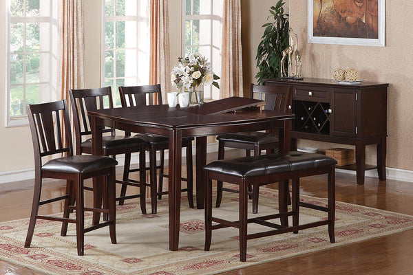 English Elm Contemporary Round Dining Set with Knot Wood Design, 47" Table & 4 Upholstered Side Chairs, Stylish Comfort Walnut Brown 46 L x 44 W x 8 H B011S00178