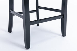 English Elm Contemporary Velvet Upholstered Barstool with Button Tufting, Solid Wood Frame, High-Rebound Foam Cushion and Chrome Nailhead Trim for Durable Comfort and Style Orange W1143P178194