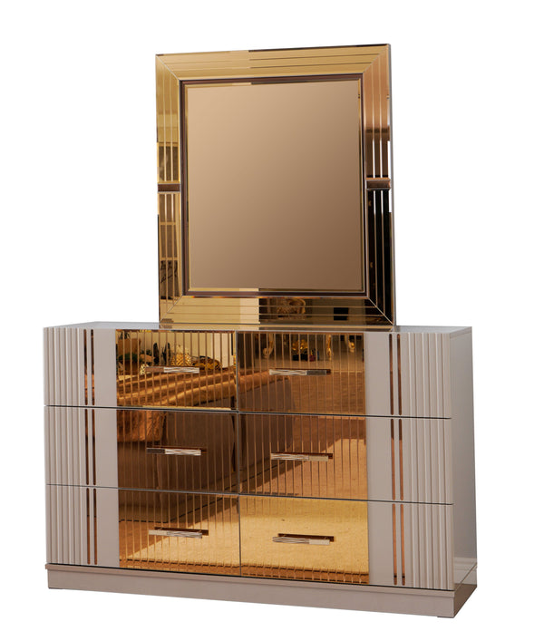 English Elm Lorenzo Queen 4 Pc Bedroom Set - Modern Luxury With Tufted Headboard, Gold Accents & Storage Solutions B009S01889