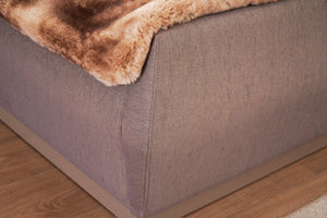 English Elm Lorenzo Gold Detailed Tufted Queen Bed: Modern Luxury With Metallic Upholstery & Wood Accents B009S01888