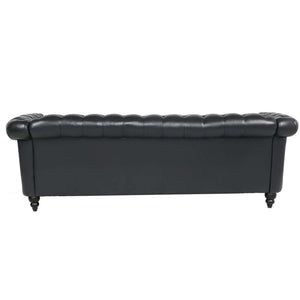 English Elm 3 Piece Pu Leather Living Room Set with Stud Trim and Pocket Spring Cushions W680S00001