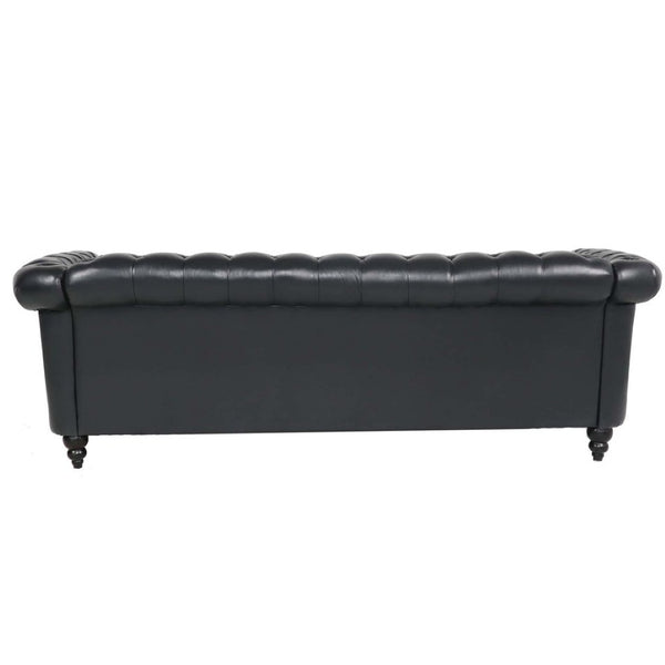 English Elm 3 Piece Pu Leather Living Room Set with Stud Trim and Pocket Spring Cushions W680S00001