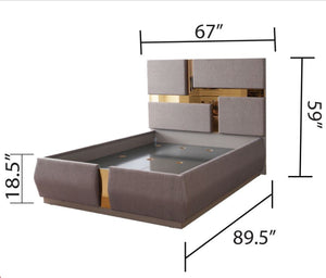 English Elm Lorenzo Queen 4 Pc Bedroom Set - Luxurious Modern Design With Upholstered Headboard & Storage Solutions B009S01890