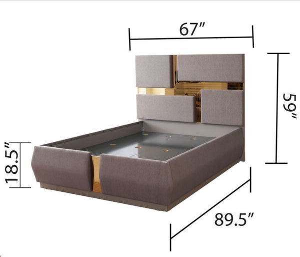 English Elm Lorenzo Queen 4 Pc Bedroom Set - Luxurious Modern Design With Upholstered Headboard & Storage Solutions B009S01890