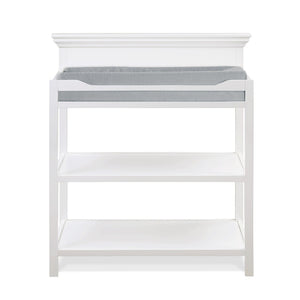 English Elm Universal Nursery Changing Table with Open Shelves and Four Sided Safety Rail White B02257243