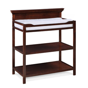 English Elm Universal Nursery Changing Table with Open Shelves and Safety Rails Espresso Finish B02257240