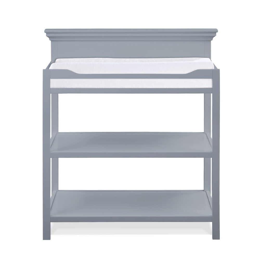 English Elm Universal Nursery Changing Table with Open Shelves and Four Sided Safety Rail Gray B02257241