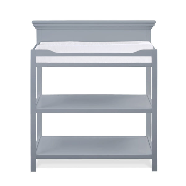 English Elm Universal Nursery Changing Table with Open Shelves and Four Sided Safety Rail Gray B02257241