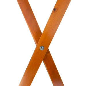 English Elm Folding Solid Wood Snack Trays Set of 4 with Storage Rack – Honey Finish, Durable TV & Laptop Tables W49539832