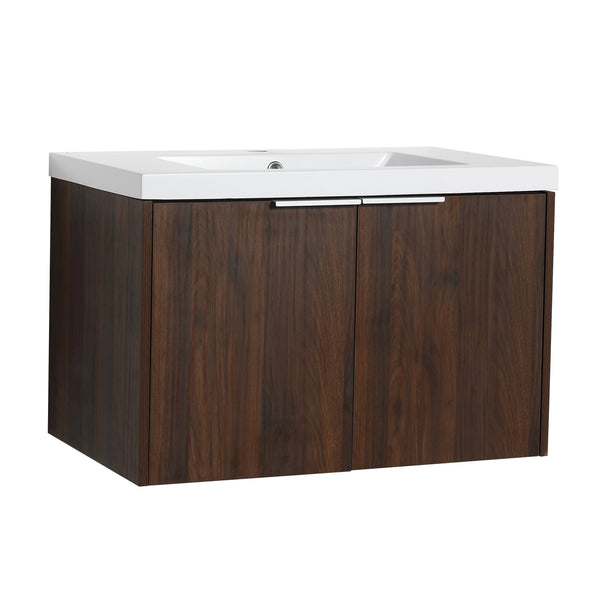 English Elm Soft Soft Close Doors Bathroom Vanity With Sink 30" x18" KD Cabinet Soft-Close Doors Open Shelf Storage W99952551