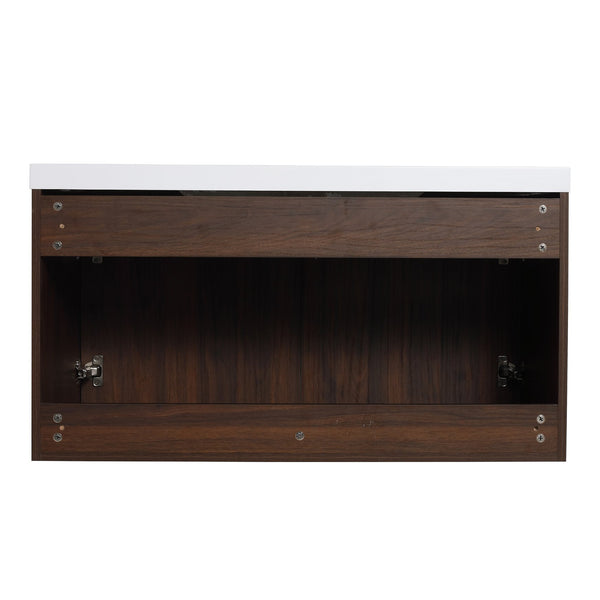 English Elm Modern 36-Inch Float Mounting Bathroom Vanity with Resin Sink, Eco Plywood, Soft-Close Doors & Shelf W99952552