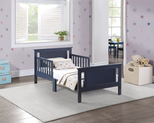 English Elm Connelly Reversible Panel Toddler Bed Solid Wood Low Profile Two Tone Veneer Blue B02257227
