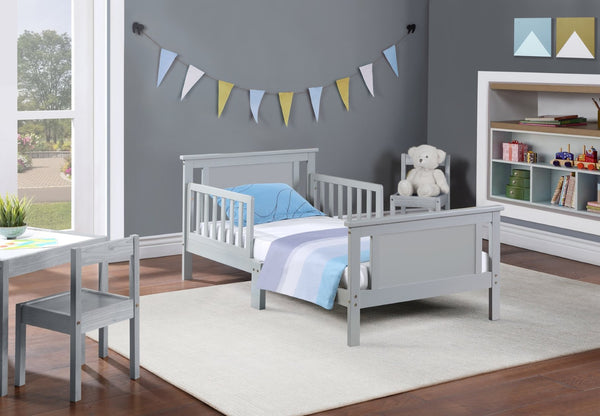English Elm Connelly Reversible Panel Toddler Bed Solid Wood Low Profile Two Tone Veneer Gray B02257226