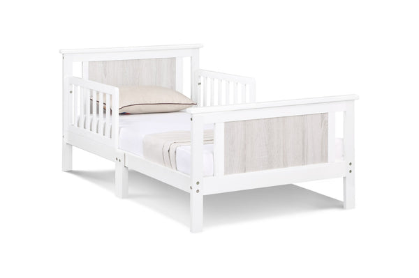 English Elm Connelly Reversible Panel Toddler Bed Solid Wood Low Profile Two Tone Veneer White B02257228