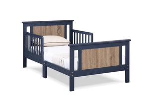 English Elm Connelly Reversible Panel Toddler Bed Solid Wood Low Profile Two Tone Veneer Blue B02257227