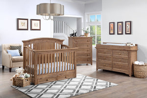 English Elm Winchester Six Drawer Double Dresser Nursery Storage with Changing Station Top B02257220