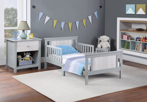 English Elm Connelly Reversible Panel Toddler Bed Solid Wood Low Profile Two Tone Veneer Gray B02257226