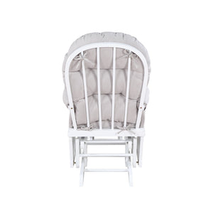English Elm Madison Glider Ottoman Set Woven Fabric White Frame Nursery Accent Seating B02257234