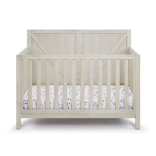 English Elm Barnside Convertible Crib Industrial Farmhouse Style Grows with Your Child B02257229