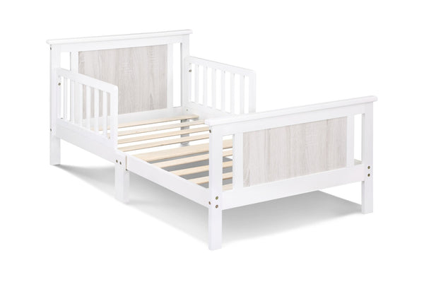 English Elm Connelly Reversible Panel Toddler Bed Solid Wood Low Profile Two Tone Veneer White B02257228
