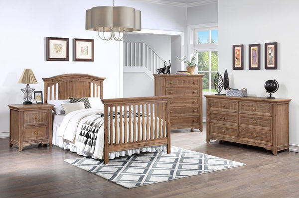 English Elm Winchester Six Drawer Double Dresser Nursery Storage with Changing Station Top B02257220
