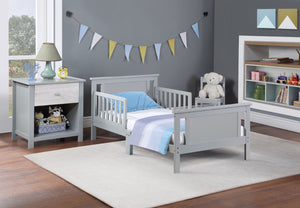 English Elm Connelly Reversible Panel Toddler Bed Solid Wood Low Profile Two Tone Veneer Gray B02257226