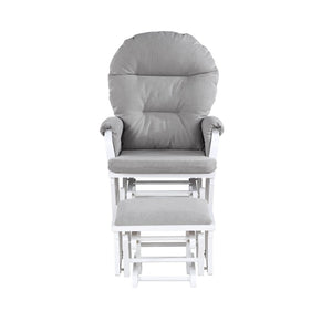 English Elm Madison Glider Ottoman Set Upholstered Nursery Rocker with Padded Seat and Neutral Finish B02257233