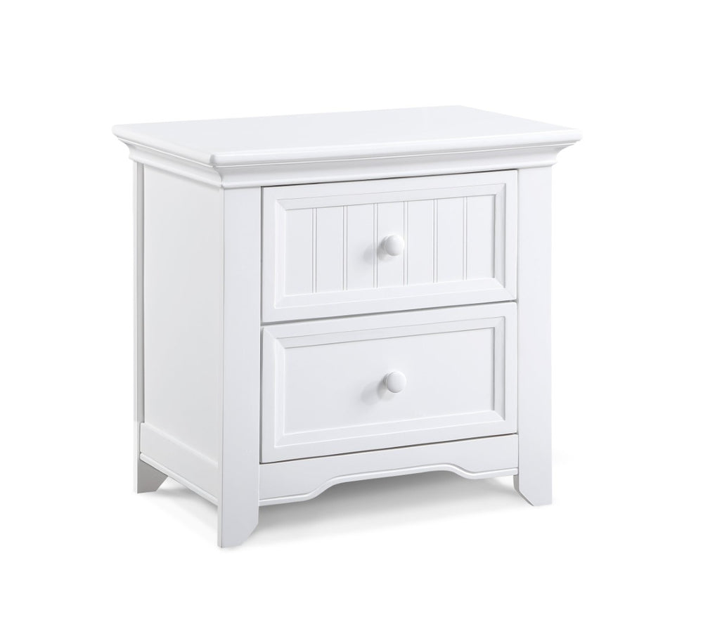 English Elm Winchester 2 Drawer Kids Nightstand White Wood Molding Nursery or Bedroom Storage B02257216