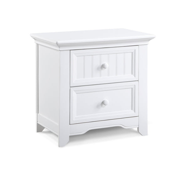 English Elm Winchester 2 Drawer Kids Nightstand White Wood Molding Nursery or Bedroom Storage B02257216