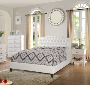 English Elm Modern Premium Tufted White Nightstand with 1 Drawer & Shelf, 24"x16"x26"H Contemporary Poplar MDF Design B01157820