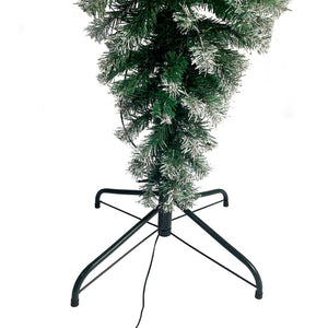 English Elm Upside Down Christmas Tree 7.4ft Led Warm White Lights Snow Tipped Pvc Branches PX293824AAF
