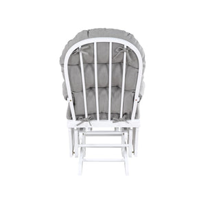 English Elm Madison Glider Ottoman Set Upholstered Nursery Rocker with Padded Seat and Neutral Finish B02257233