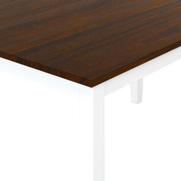 English Elm TOPMAX Farmhouse Rustic Acacia Wood Dining Table & Bench Set, Antique Graywash Finish, 58" L WF314539AAK