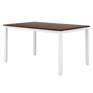 English Elm TOPMAX Farmhouse Rustic Acacia Wood Dining Table & Bench Set, Antique Graywash Finish, 58" L WF314539AAK