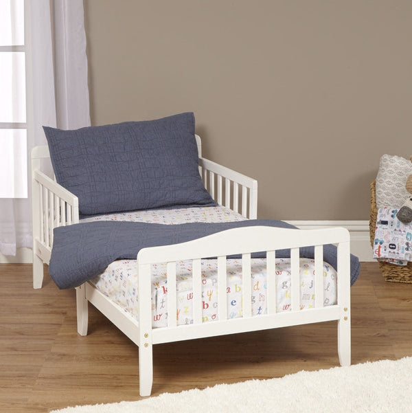 English Elm Blaire Toddler Bed with Guardrails Low Profile Frame Safe Sleep White Finish B02257189