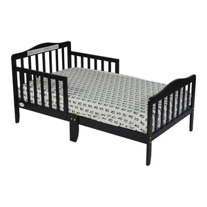 English Elm Jax Toddler Bed Solid Wood Slatted Frame with Built-in Guardrails for Safe Sleep Black B02257191