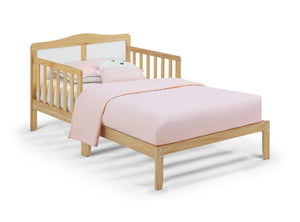 English Elm Birdie Toddler Bed Solid Wood Frame with Panel Headboard and Dual Guardrails B02257211