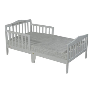 English Elm Blaire Toddler Bed with Guardrails Low Profile Frame Safe Sleep White Finish B02257189