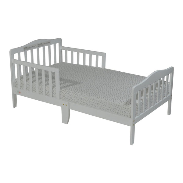 English Elm Blaire Toddler Bed with Guardrails Low Profile Frame Safe Sleep White Finish B02257189
