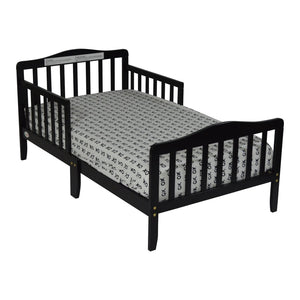 English Elm Jax Toddler Bed Solid Wood Slatted Frame with Built-in Guardrails for Safe Sleep Black B02257191