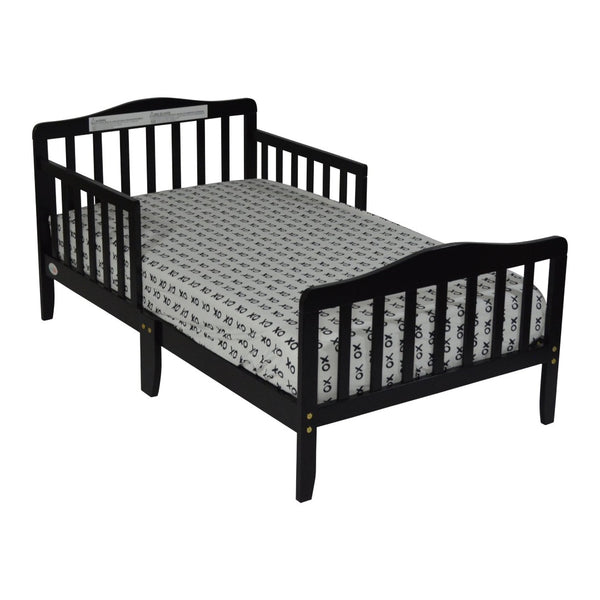 English Elm Jax Toddler Bed Solid Wood Slatted Frame with Built-in Guardrails for Safe Sleep Black B02257191