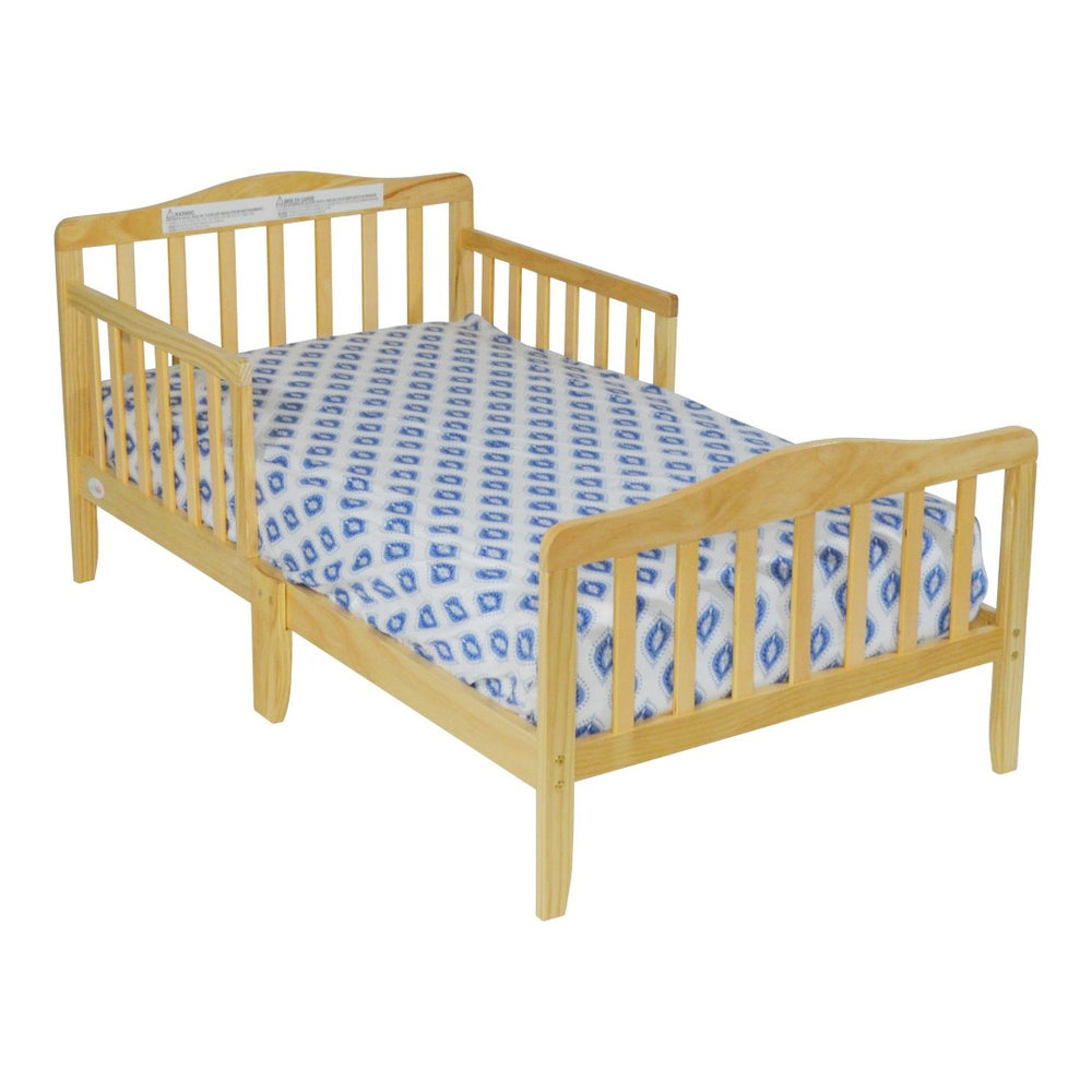 English Elm Jax Toddler Bed Solid Wood Slatted Frame with Built-in Guardrails for Safe Sleep Natural B02257193