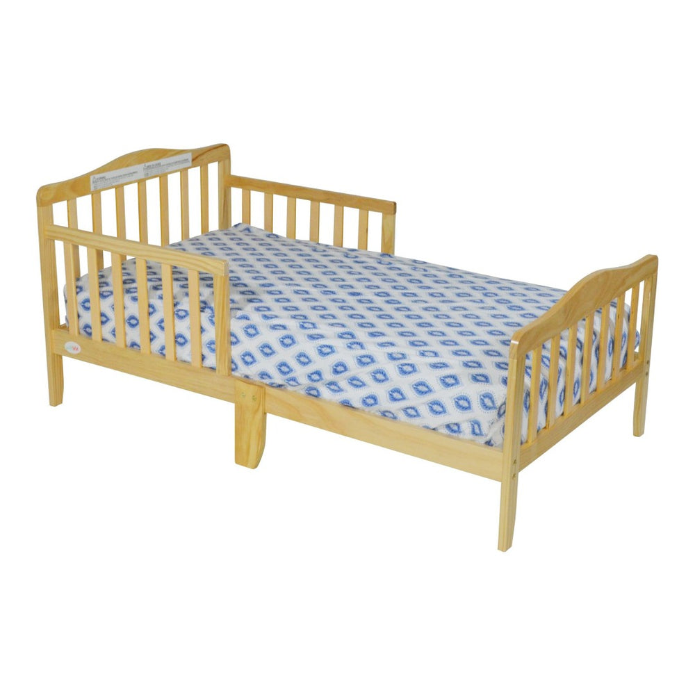 English Elm Jax Toddler Bed Solid Wood Slatted Frame with Built-in Guardrails for Safe Sleep Natural B02257193